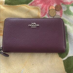Coach Plum Leather Women's Wallet